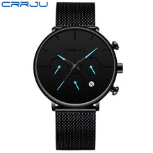 Load image into Gallery viewer, CRRJU Fashion Watch Men Waterproof Slim