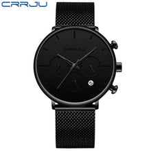 Load image into Gallery viewer, CRRJU Fashion Watch Men Waterproof Slim